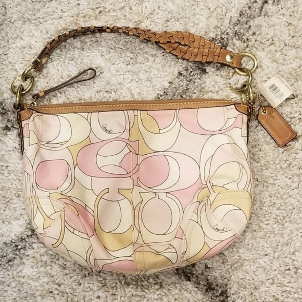 Coach Signature Bag with Braided Leather Strap